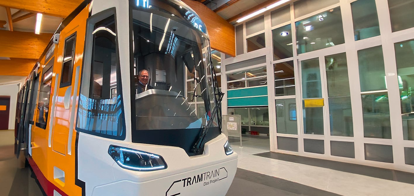 begehbares Modell der neuen TramTrains